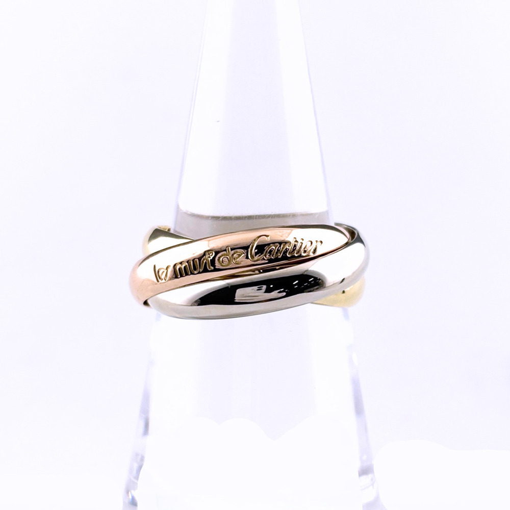 Cartier Trinity ring in yellow gold (YG), pink (PG), and white (WG). Three-co...